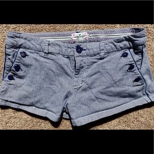 American Eagle Blue & White Striped Shorts